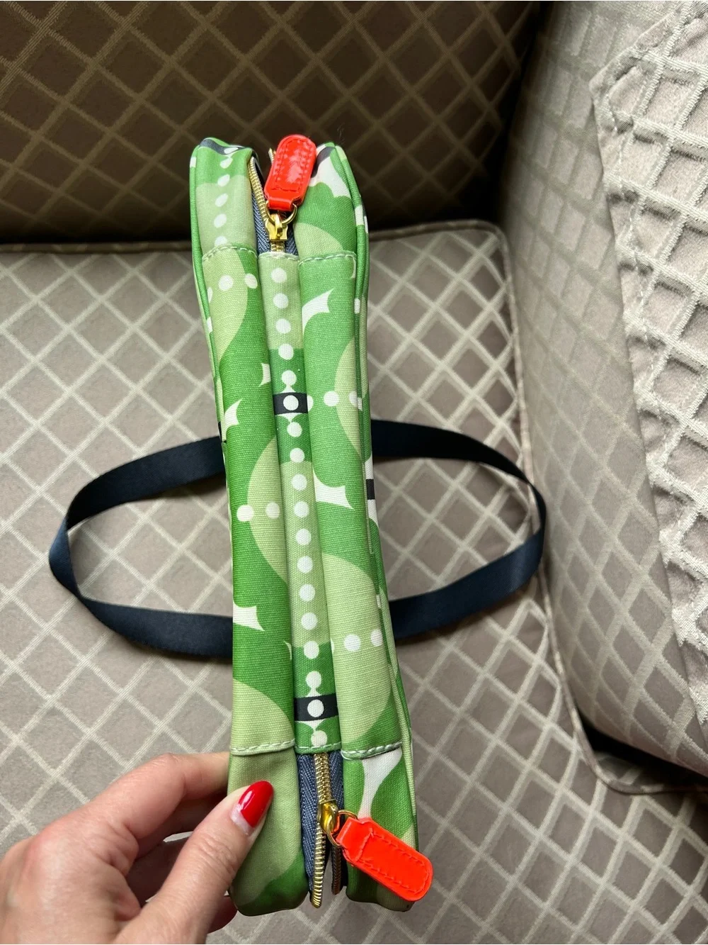 Orla Kiely for Target Green and White Retro Dot Cosmetic Bag